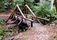 Photo of wood bridge on dirt trail