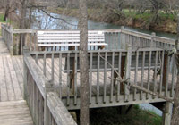 Photo of wood boardwalk and benches