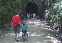 Photo of trail with railroad tunnel